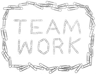 concept paper clip with Team work
