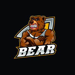 Bear mascot logo design, Esport logo