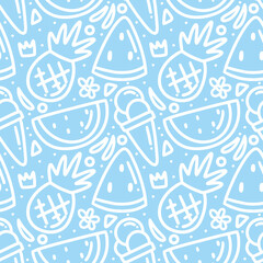 doodle set of summer holiday hand drawing