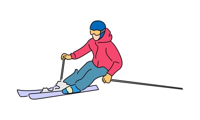 Man rides a snowboard vector illustration