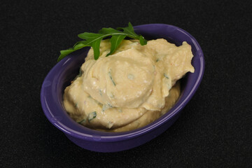 Hummus snack with olive oil