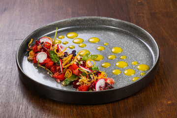 Vegetables salad with olive oil