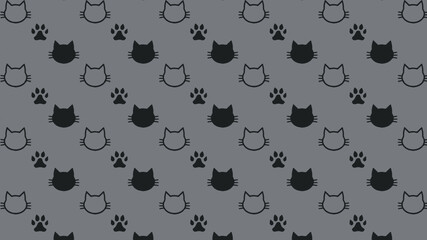 Cats face and claws, black and white background
