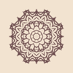 Circular pattern in form of mandala for Henna, decoration. Decorative ornament in ethnic oriental style