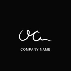 initial signature writing logo ac