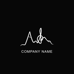 initial signature writing logo ad