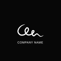 initial signature writing logo ae