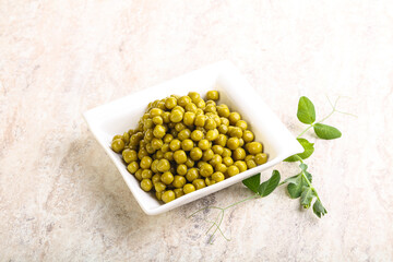 Marinated Green peas in the bowl