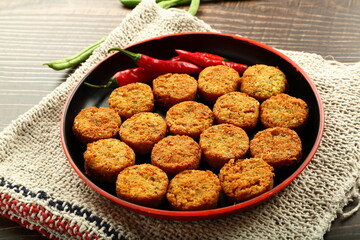 Crispy fried homemade meat cutlets - healthy snack foods.