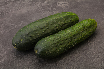 Ripe organic natural green cucumber
