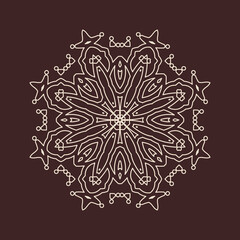 Circular pattern in form of mandala for Henna, decoration. Decorative ornament in ethnic oriental style