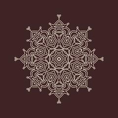 Circular pattern in form of mandala for Henna, decoration. Decorative ornament in ethnic oriental style