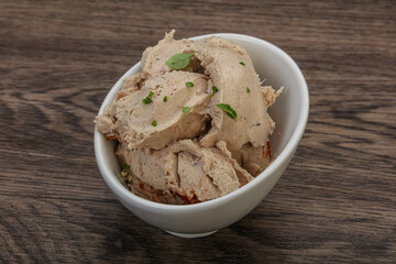 Herring butter spread in the bowl