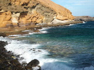 Obraz premium Yellow cliffs of the Costa del Silencio. Canary Islands, Tenerife 