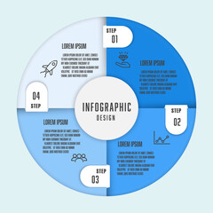 Vector infographic template for presentation. Circle process diagram 4 step.