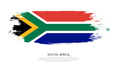 South Africa flag brush concept. Flag of South Africa grunge style banner background
