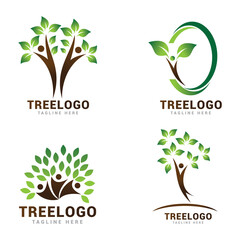 human tree logo icon vector template.