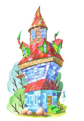 Fairytale house, watercolor (1.1)