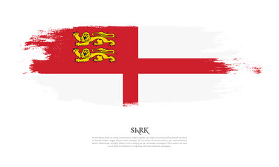 Sark flag brush concept. Flag of Sark grunge style banner background