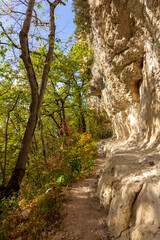 Autumn nature walks through the mountain canyon.