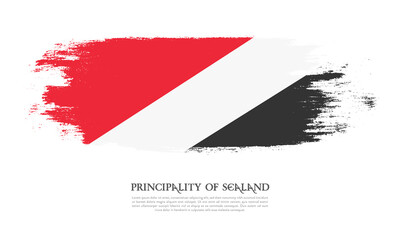 Principality of Sealand flag brush concept. Flag of Principality of Sealand grunge style banner background
