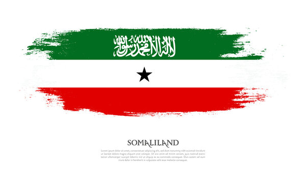 Somaliland flag brush concept. Flag of Somaliland grunge style banner background