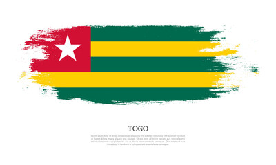 Togo flag brush concept. Flag of Togo grunge style banner background