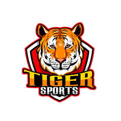 Tiger face mascot logo design with vector eps