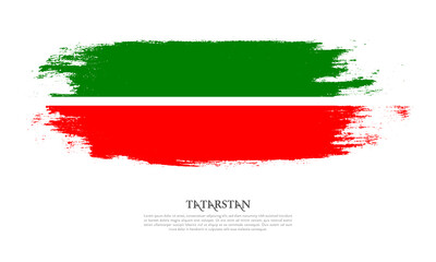 Tatarstan flag brush concept. Flag of Tatarstan grunge style banner background