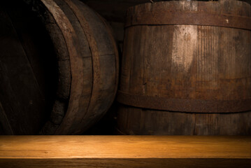 Barrels in the wine cellar, Porto, Portugal