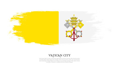 Vatican City flag brush concept. Flag of Vatican City grunge style banner background