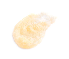 Sample of body scrub on white background
