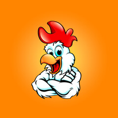 Rooster mascot design with vector eps format