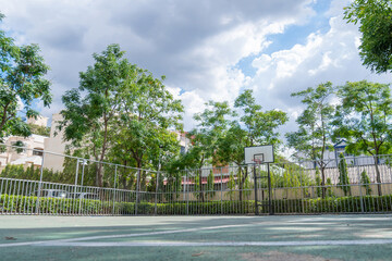 Fototapeta na wymiar Basketball court at public park.