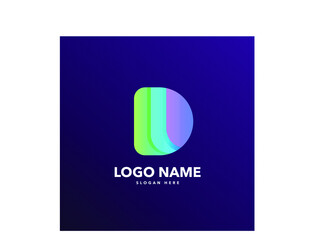 D letter modern logo design concept