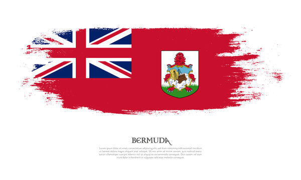 Bermuda flag brush concept. Flag of Bermuda grunge style banner background