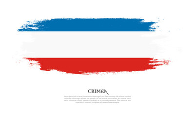 Crimea flag brush concept. Flag of Crimea grunge style banner background