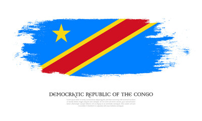Flag of Democratic Republic of the Congo grunge style banner background