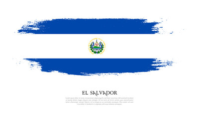 El Salvador flag brush concept. Flag of El Salvador grunge style banner background