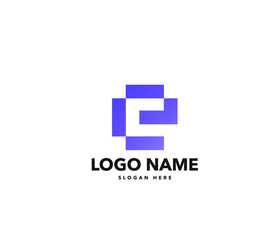 Fototapeta premium E letter modern logo design
