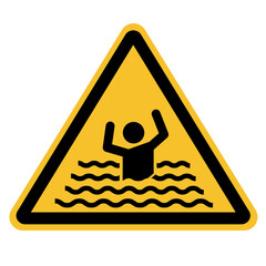 swim forbidden icon on white background. beware of drowning sign. drowning warning sign. flood warning symbol. flat style. - obrazy, fototapety, plakaty