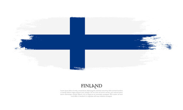 Finland flag brush concept. Flag of Finland grunge style banner background