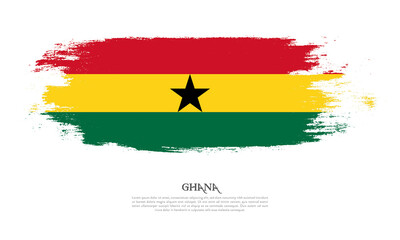 Ghana flag brush concept. Flag of Ghana grunge style banner background