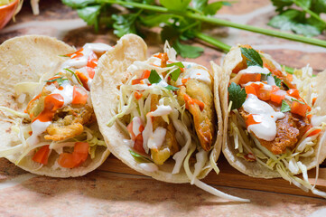 Baja California Style Fish Tacos With Toppings