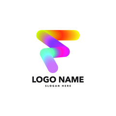 F letter modern logo design