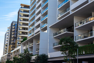 Apartment building in inner Sydney suburb NSW Australia - obrazy, fototapety, plakaty