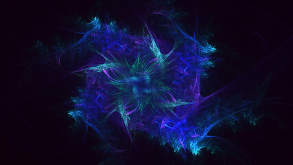 3D rendering abstract colorful fractal light background