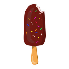 Chocolate Ice cream. Flat style vector illustration design