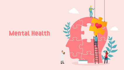 Mental health concept  vector banner illustration