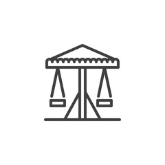 Playground carousel line icon